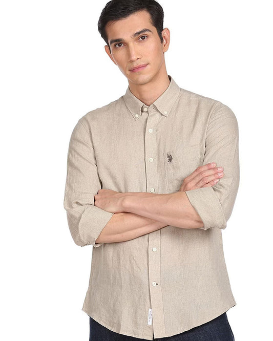 Premium Beige Colored Linen Shirt