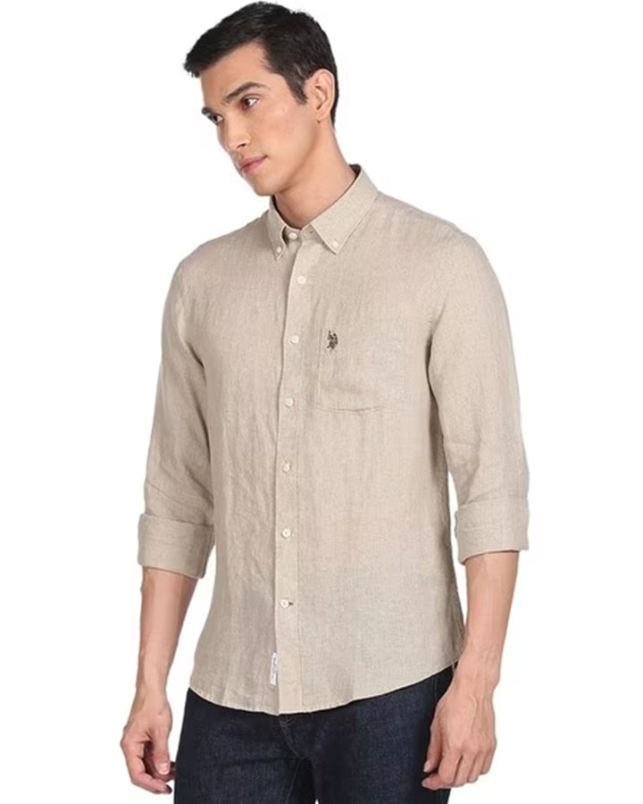 Premium Beige Colored Linen Shirt