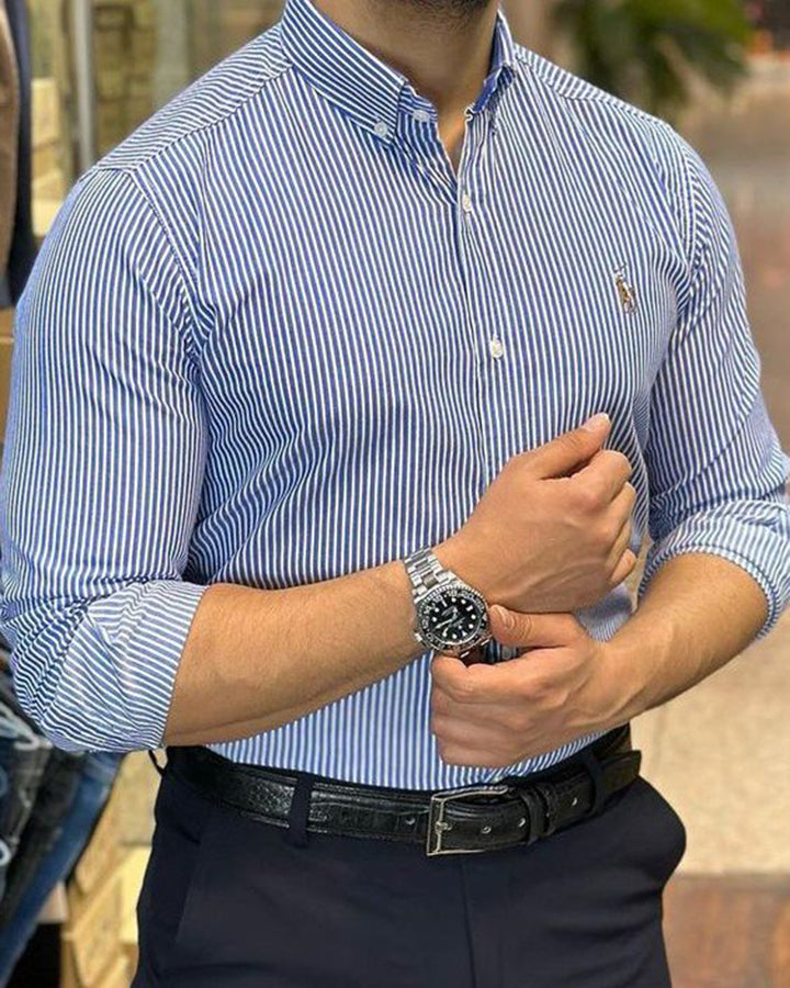 Latest Formal Blue Colored Cotton Shirt