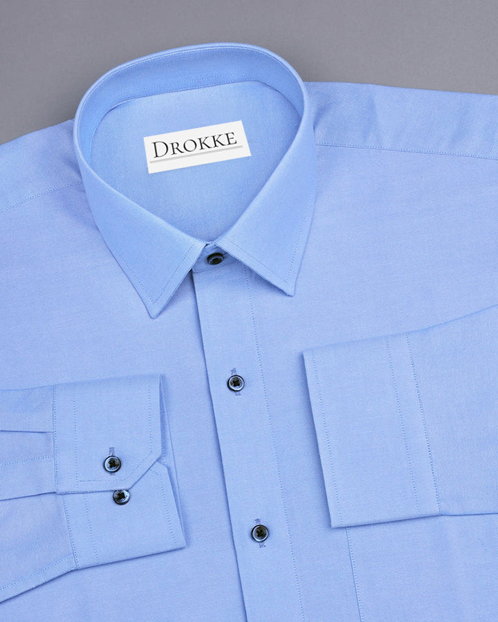 Luxurious Sky Blue Colored Cotton Shirt