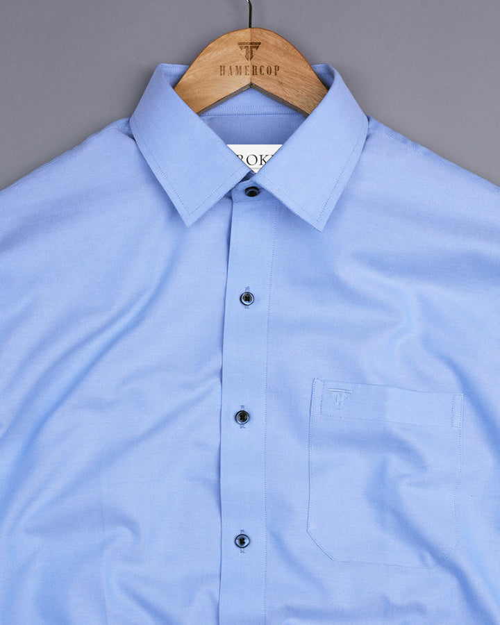 Luxurious Sky Blue Colored Cotton Shirt