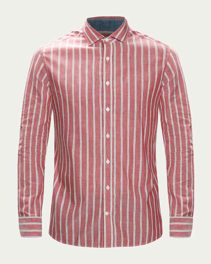 Latest Pink Colored Cotton Striped Shirt