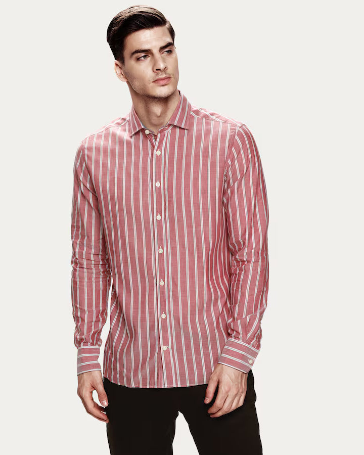 Latest Pink Colored Cotton Striped Shirt