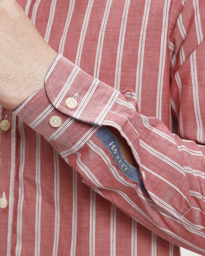 Latest Pink Colored Cotton Striped Shirt