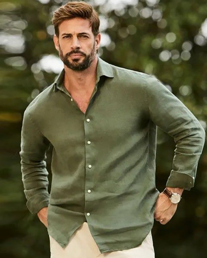 Elegant Army Green Colored Cotton Shirt