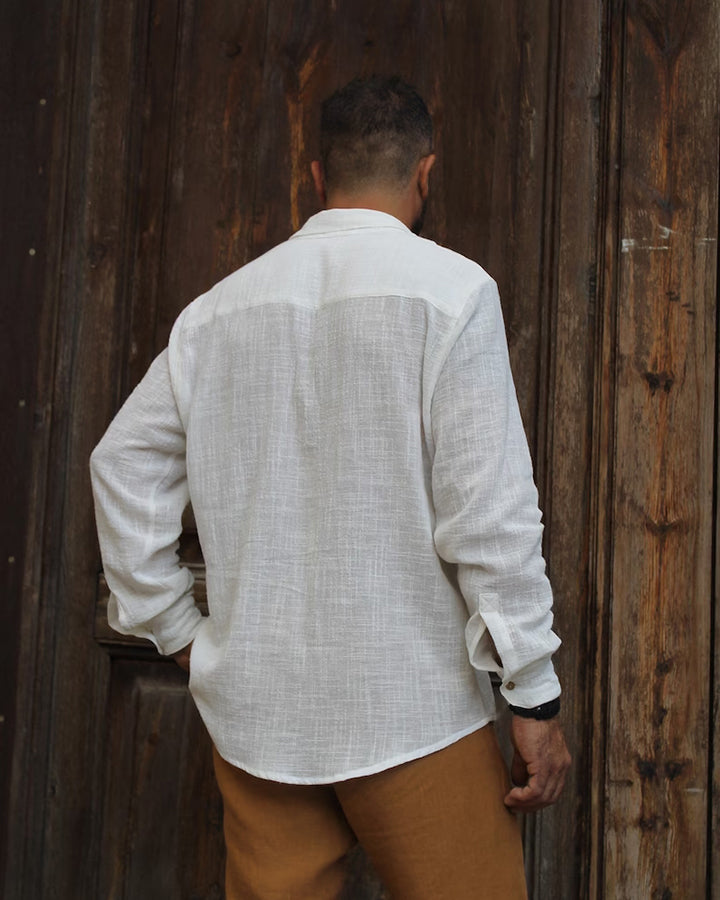 Premium Men's White Colored Cotton Shirt