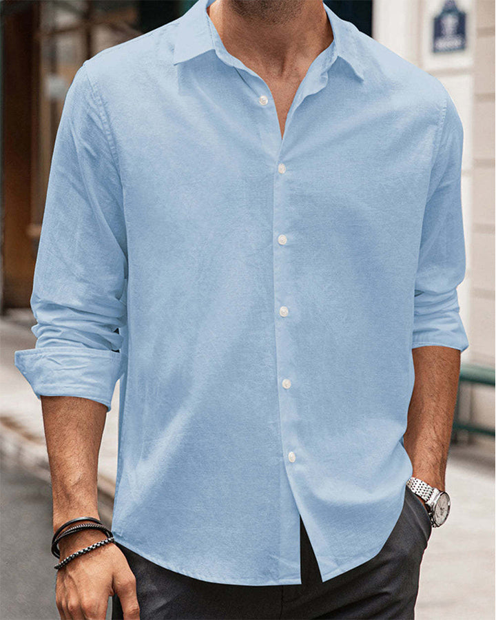 Aqua Blue Colored Cotton Shirt