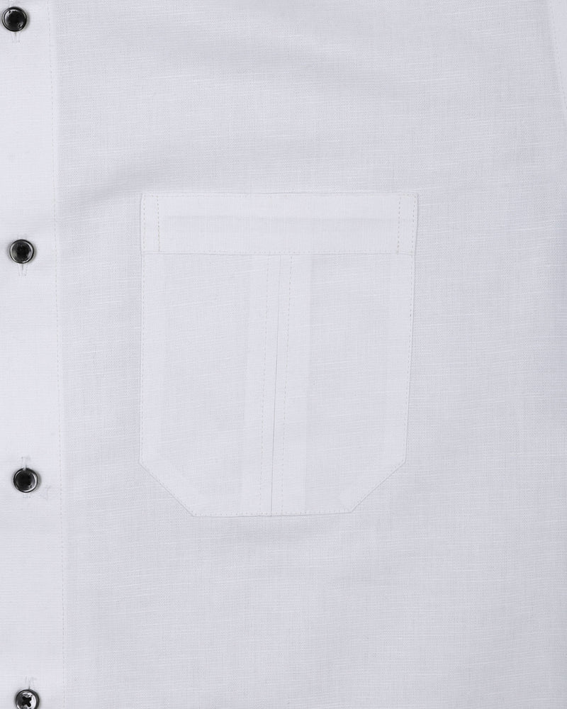 Regular Fit White Colored Cotton Shirt