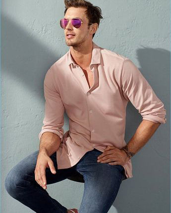 Party wear Pink Colored Cotton Shirt