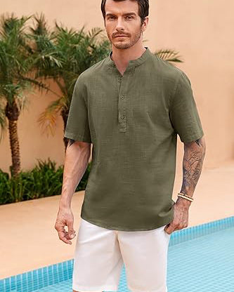 Latest Army Green Colored Half Sleeve Shirt