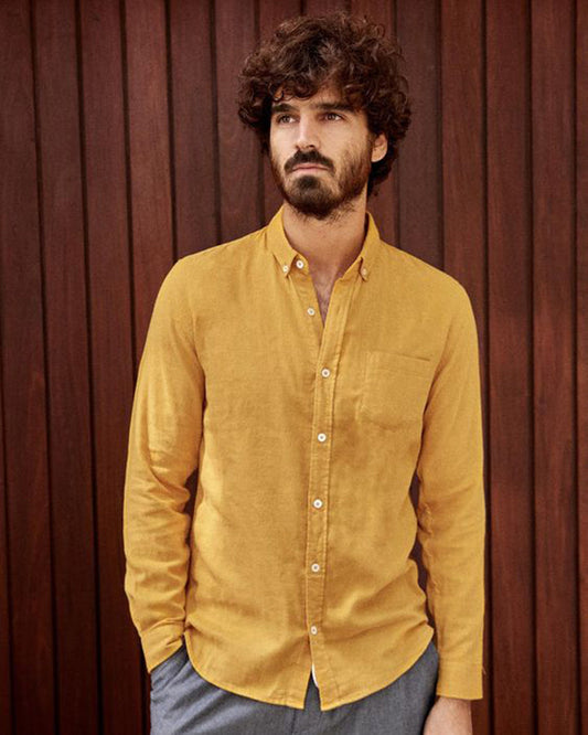 Flannel Yellow Colored Cotton Shirt