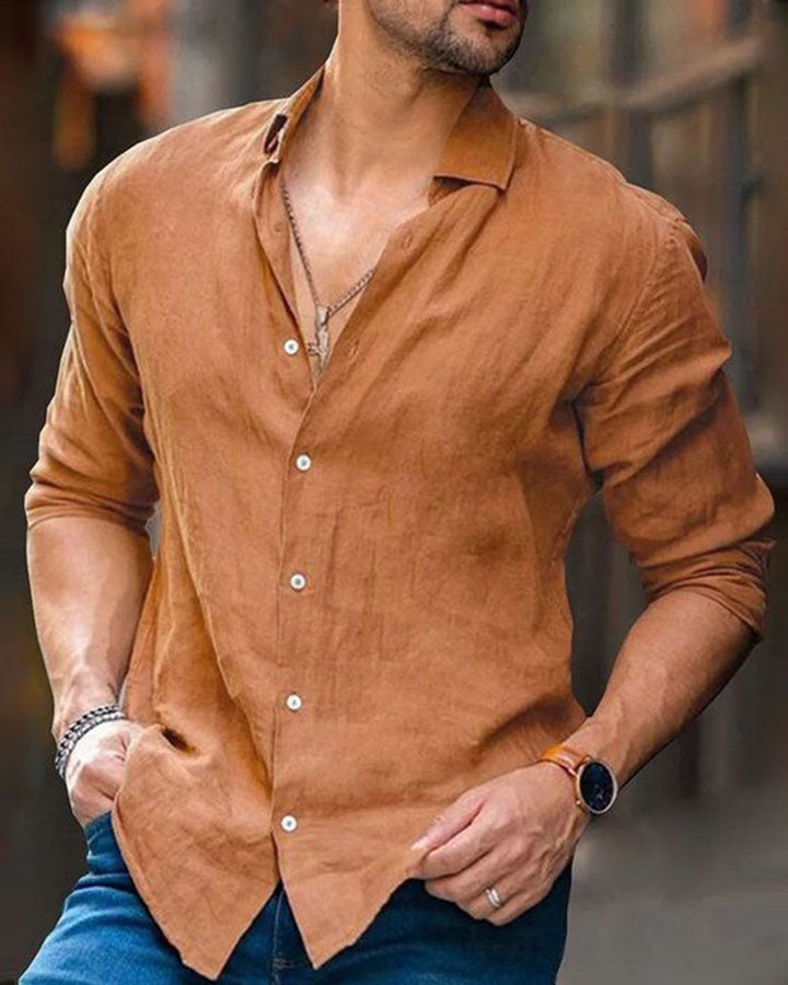 Light Brown Colored Cotton Solid Shirt