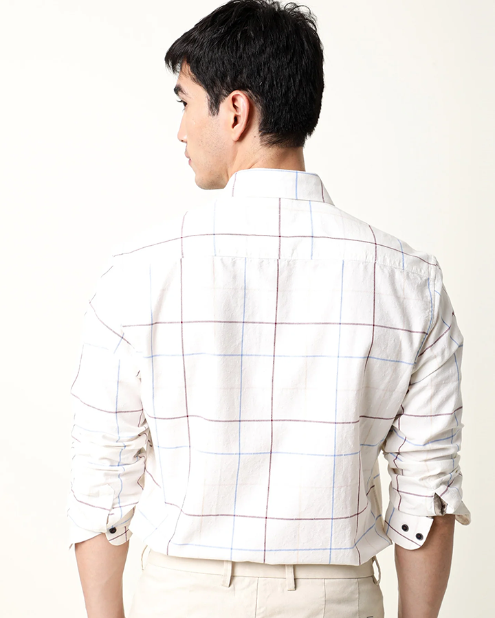 White Colored Cotton Duplin Checks Shirt