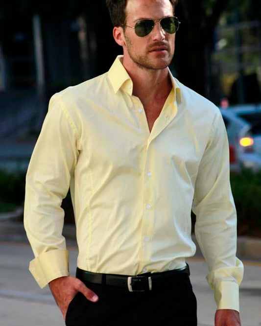 Light Yellow Colored Cotton Shirt