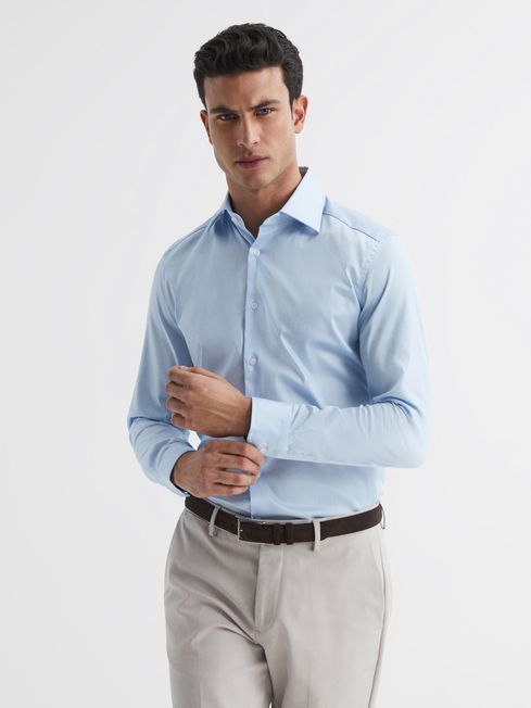 Formal Wear Sky Blue Cotton Shirt