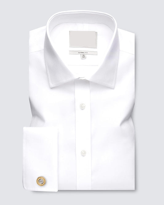 Modern Fit White Colored Cotton Shirt