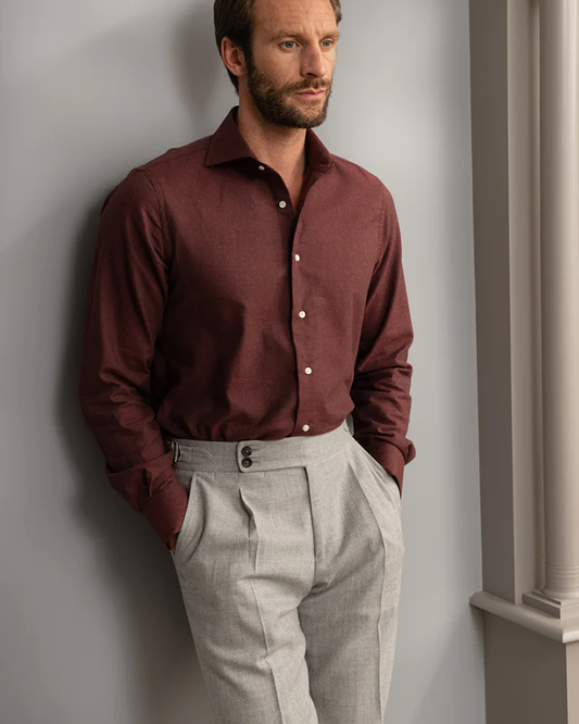 Formal Rust Colored  Linen Shirt