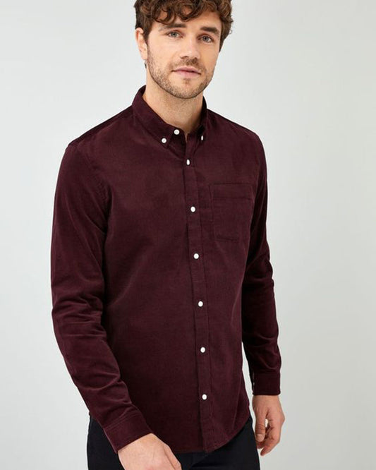 Elegant Wine Colored Cotton Shirt