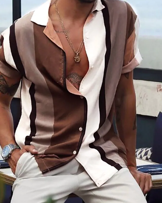 Brown Colored Rayon Half Sleeve Shirt