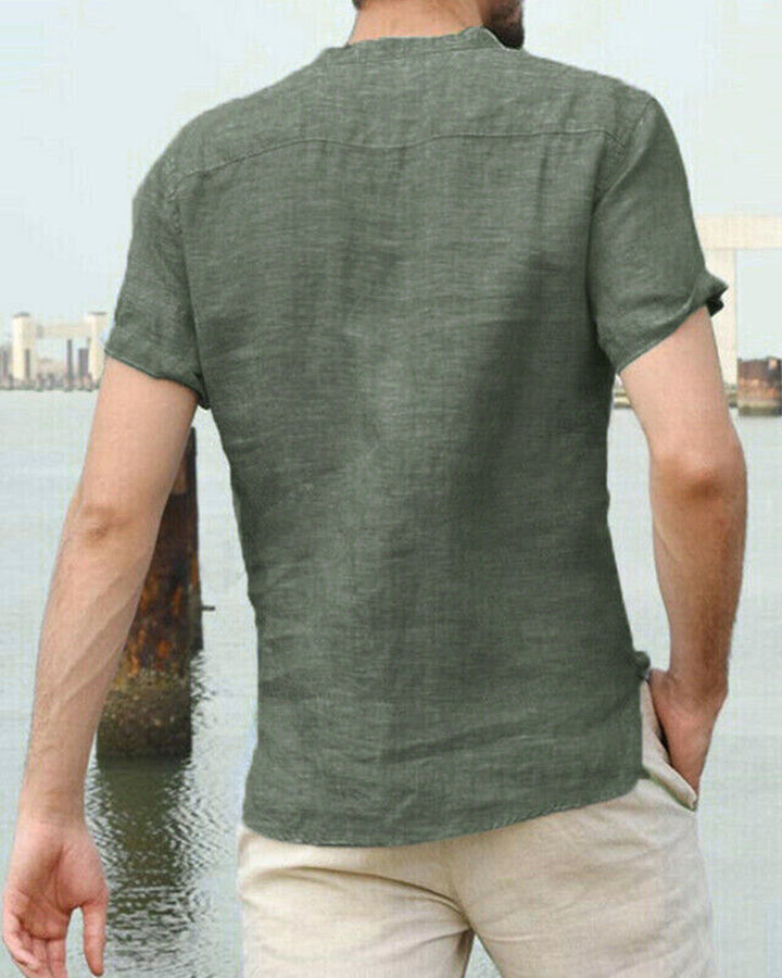 Army Green Colored Cotton Half Sleeve Shirt